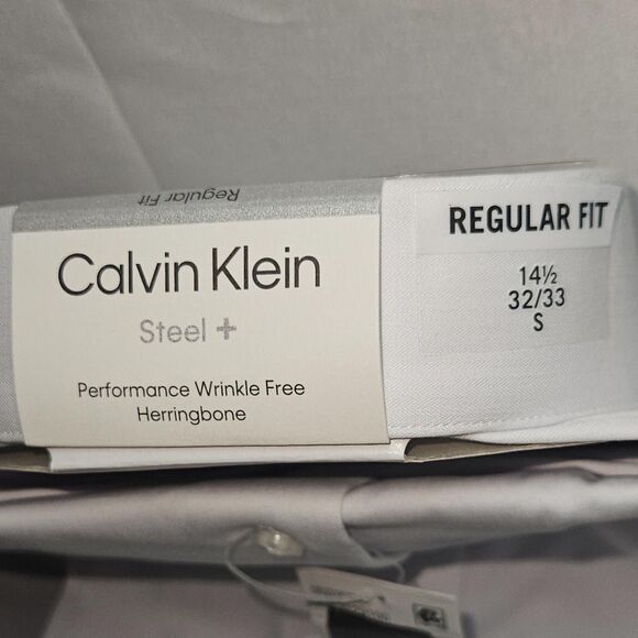 Calvin Klein Steel+ Regular Fit Dress Shirt – White – Size Small (14.5 / 32-33) - Picture 5 of 6